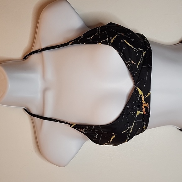 Zaful 2 PC Bikini Black And Gold Marbled, Size Medium - Picture 2 of 8